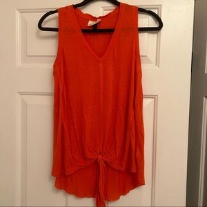 Universal Thread Tank with Tie in Tangerine color